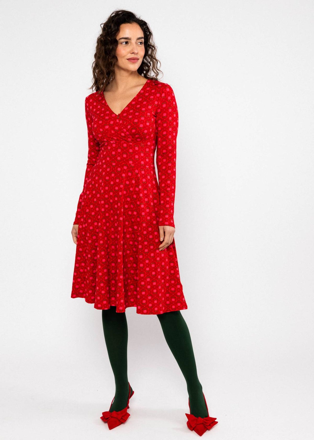 Blutsgeschwister Kleid "Shalala Tralala" rot/gemustert