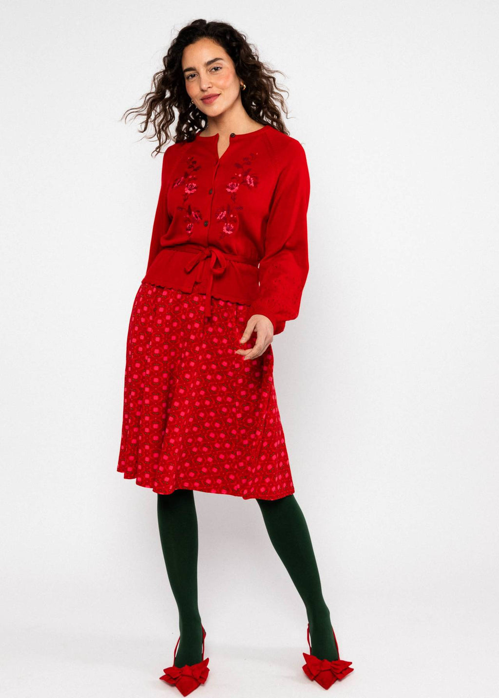 Blutsgeschwister Kleid "Shalala Tralala" rot/gemustert