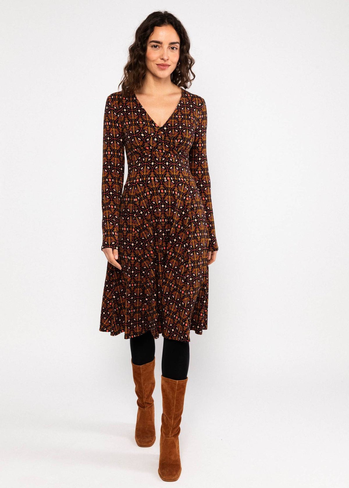 Blutsgeschwister Kleid "Shalala Tralala" braun/gemustert
