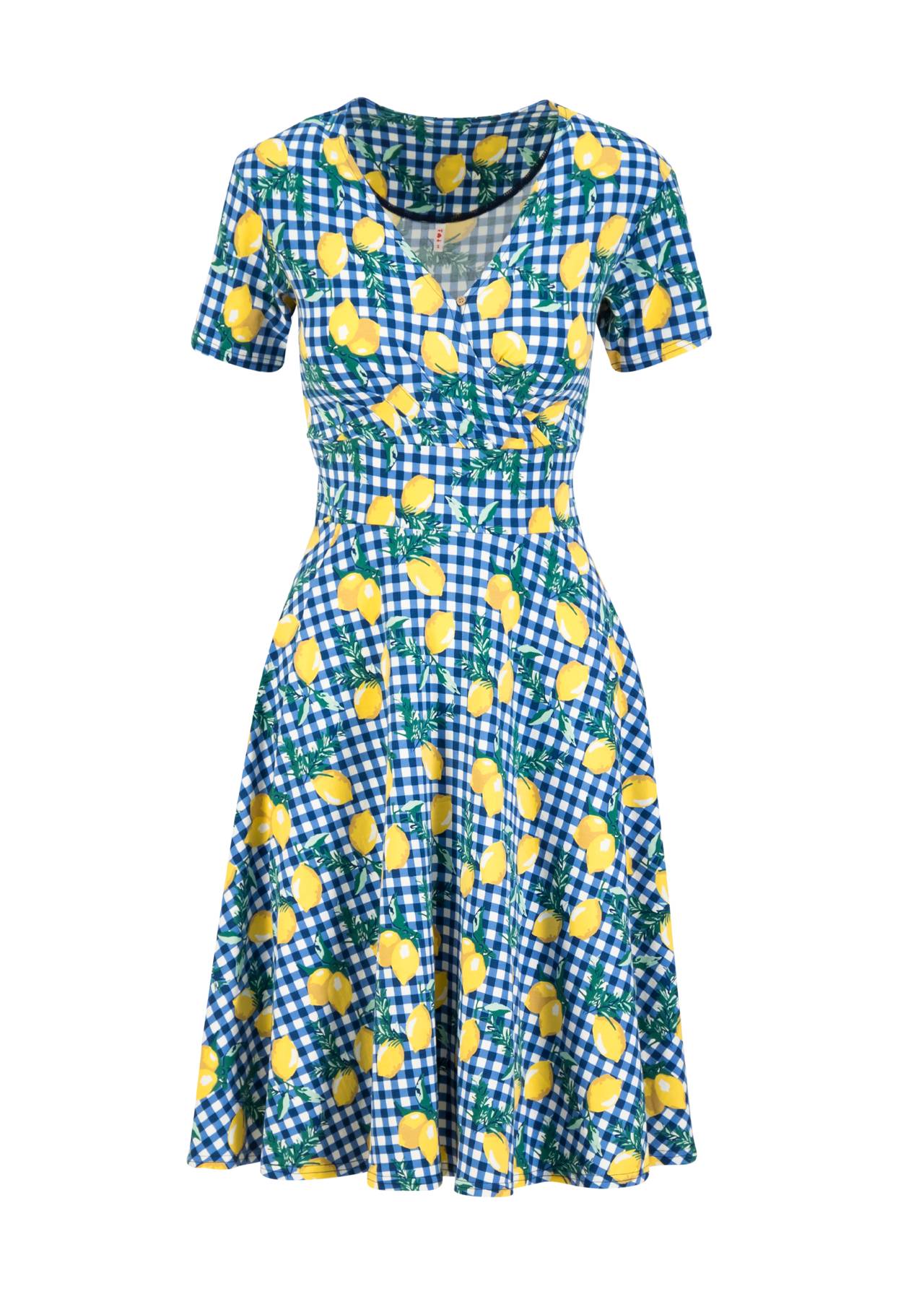 Blutsgeschwister Kleid "Shalala Tralala Spring" blau/ Zitrone