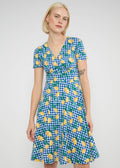 Blutsgeschwister Kleid "Shalala Tralala Spring" blau/ Zitrone