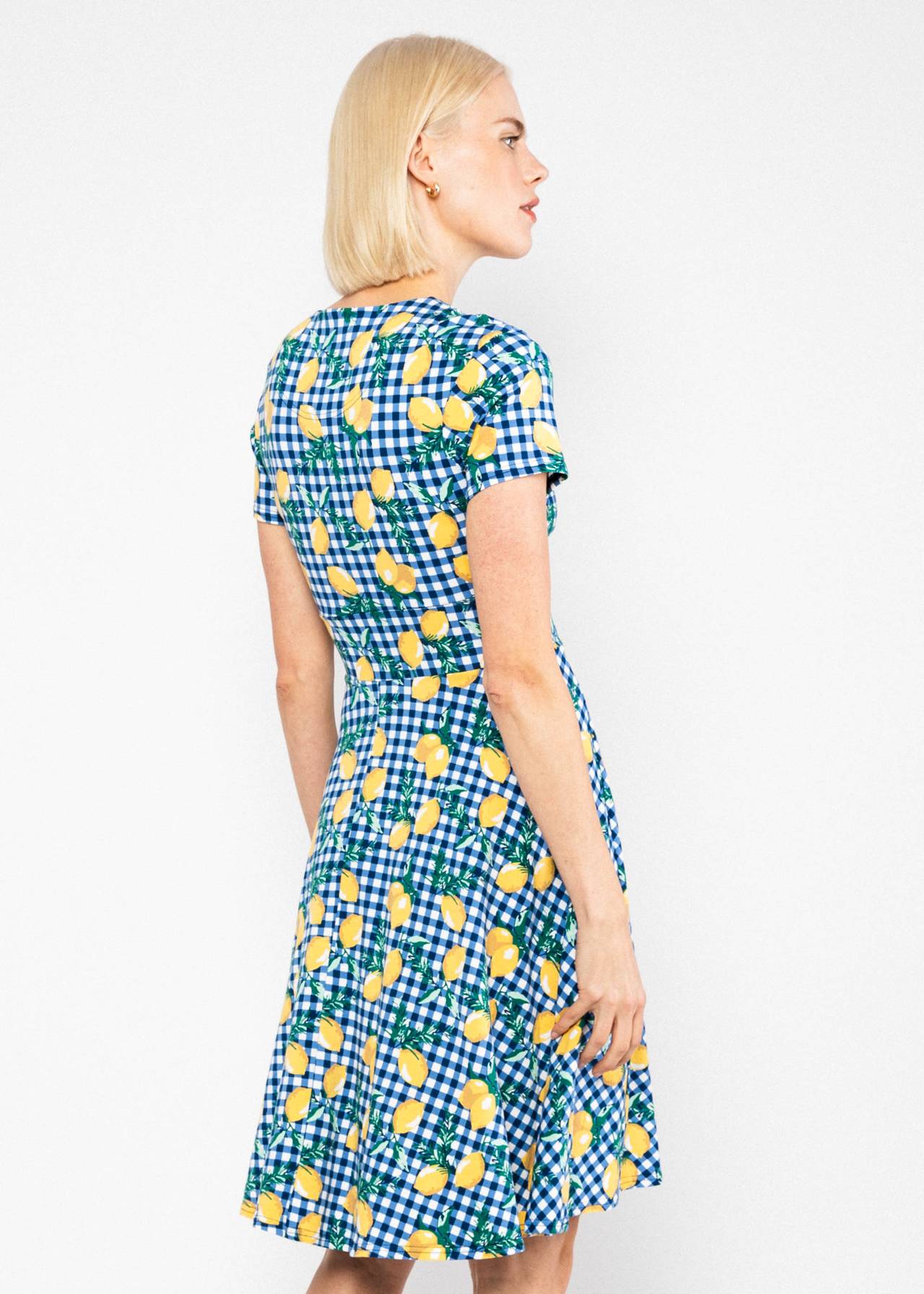 Blutsgeschwister Kleid "Shalala Tralala Spring" blau/ Zitrone