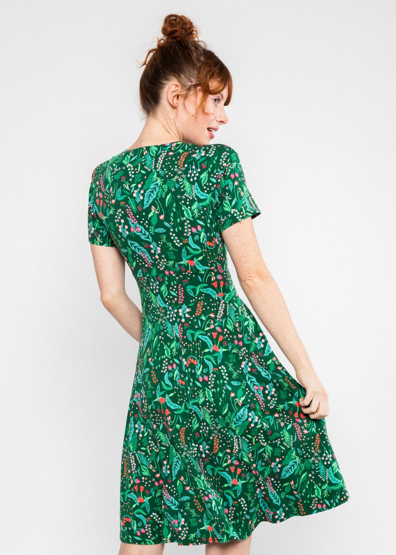 Blutsgeschwister Kleid "Shalala Tralala Spring" grün/gemustert