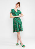 Blutsgeschwister Kleid "Shalala Tralala Spring" grün/gemustert