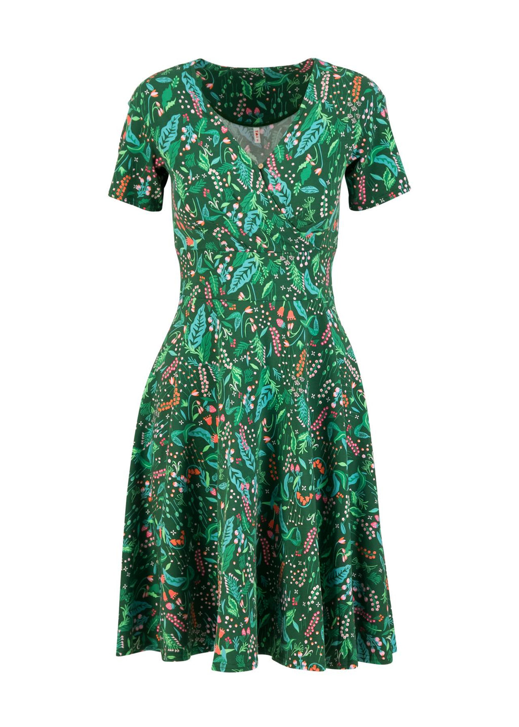 Blutsgeschwister Kleid "Shalala Tralala Spring" grün/gemustert