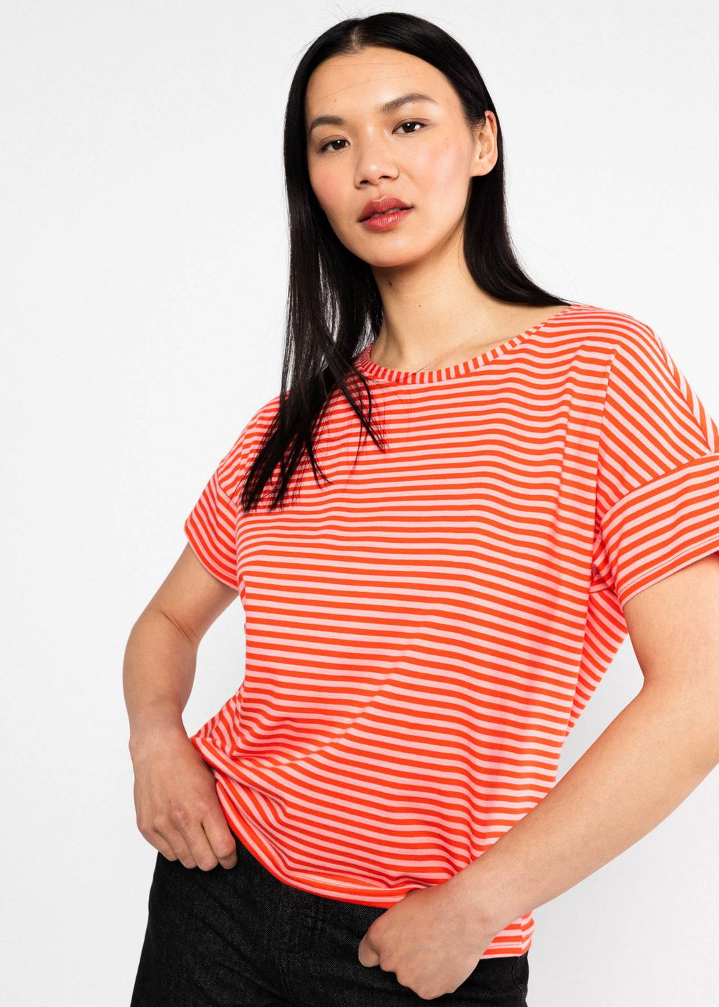 Blutsgeschwister Shirt "The Generous One" orange gestreift