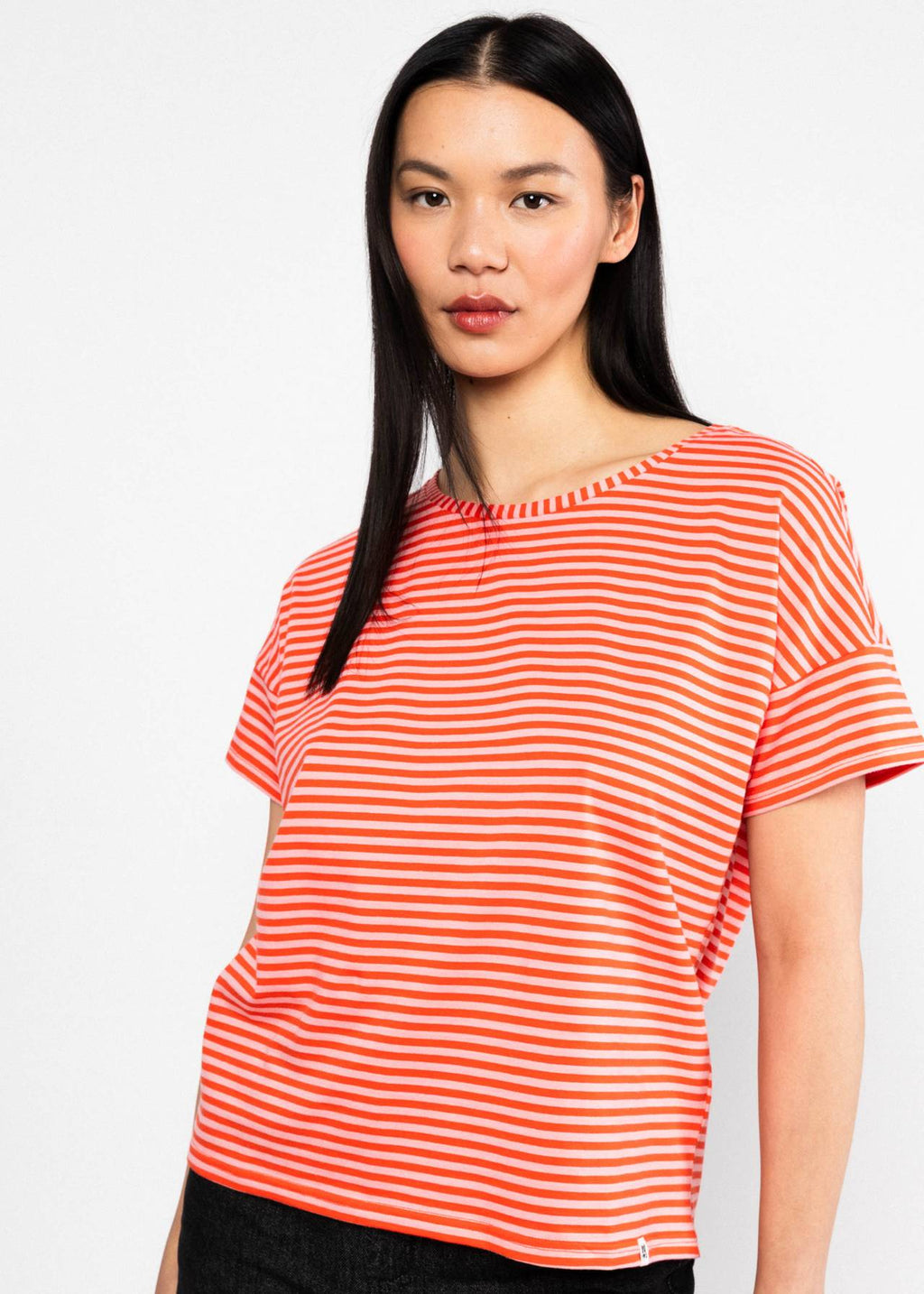 Blutsgeschwister Shirt "The Generous One" orange gestreift