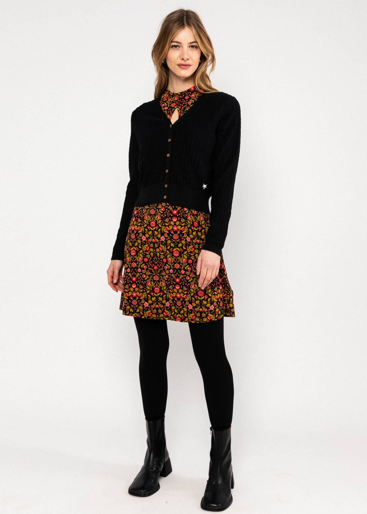 Blutsgeschwister Kleid "Tiny Peephole" braun/gemustert