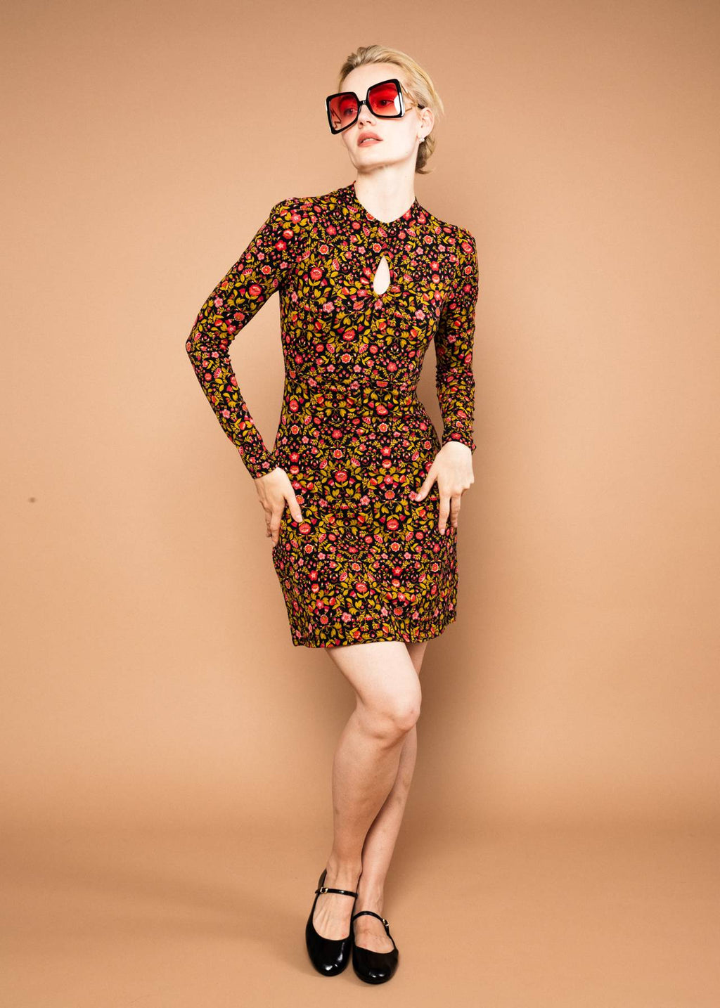 Blutsgeschwister Kleid "Tiny Peephole" braun/gemustert