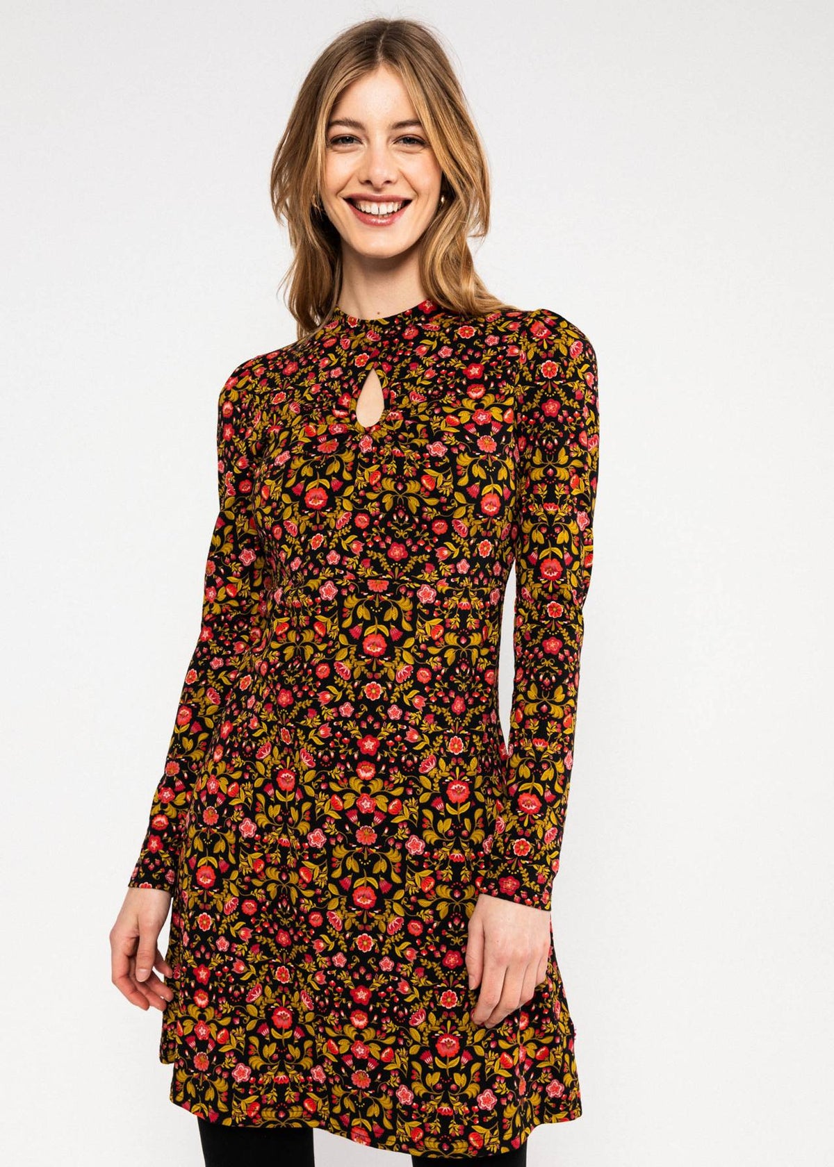 Blutsgeschwister Kleid "Tiny Peephole" braun/gemustert