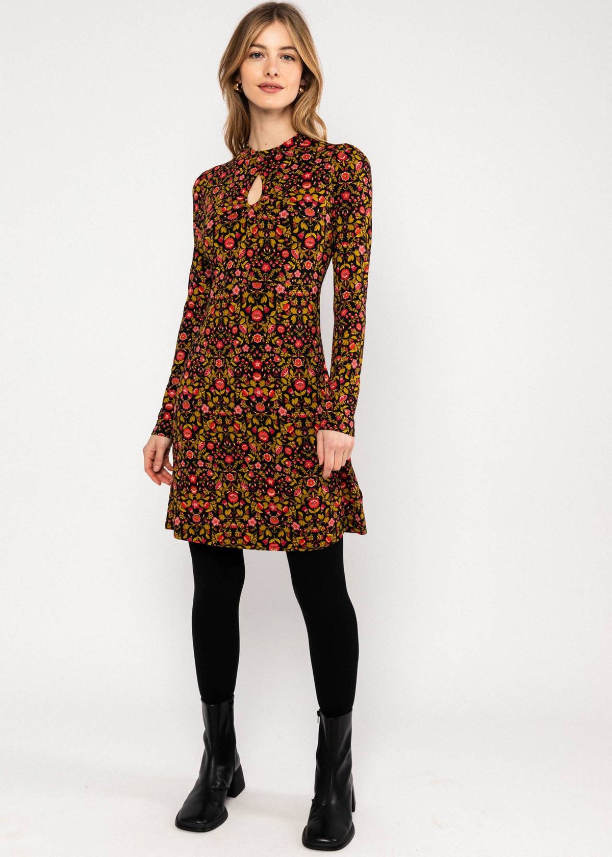 Blutsgeschwister Kleid "Tiny Peephole" braun/gemustert