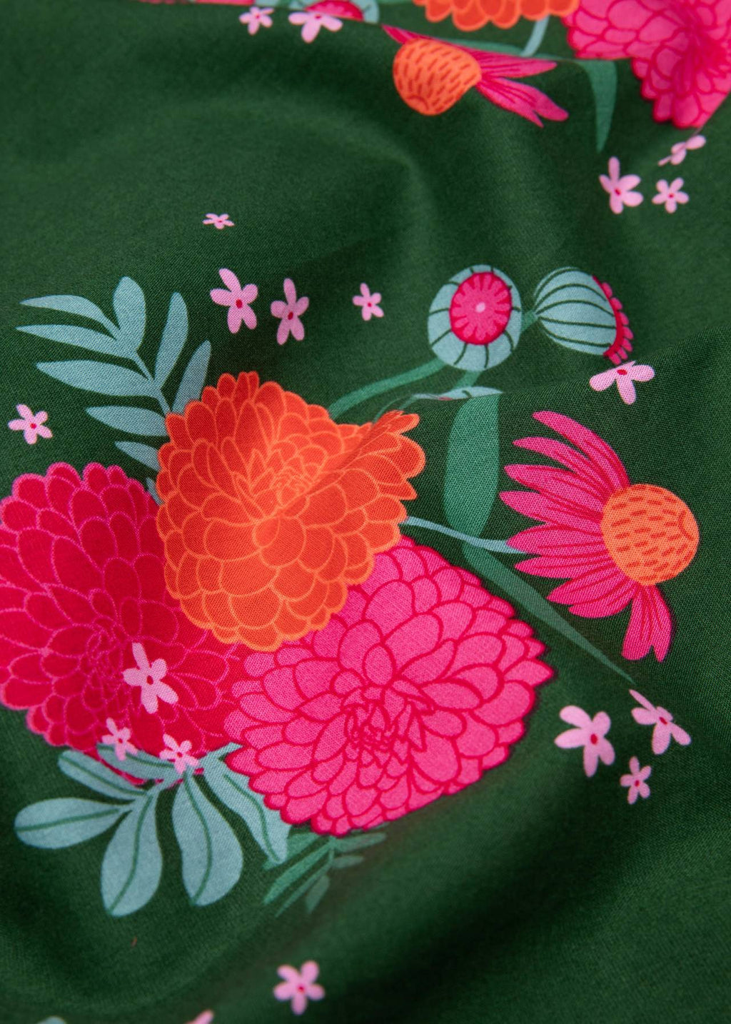 Blutsgeschwister Bluse "Quera sera, sera" grün/pink gemustert
