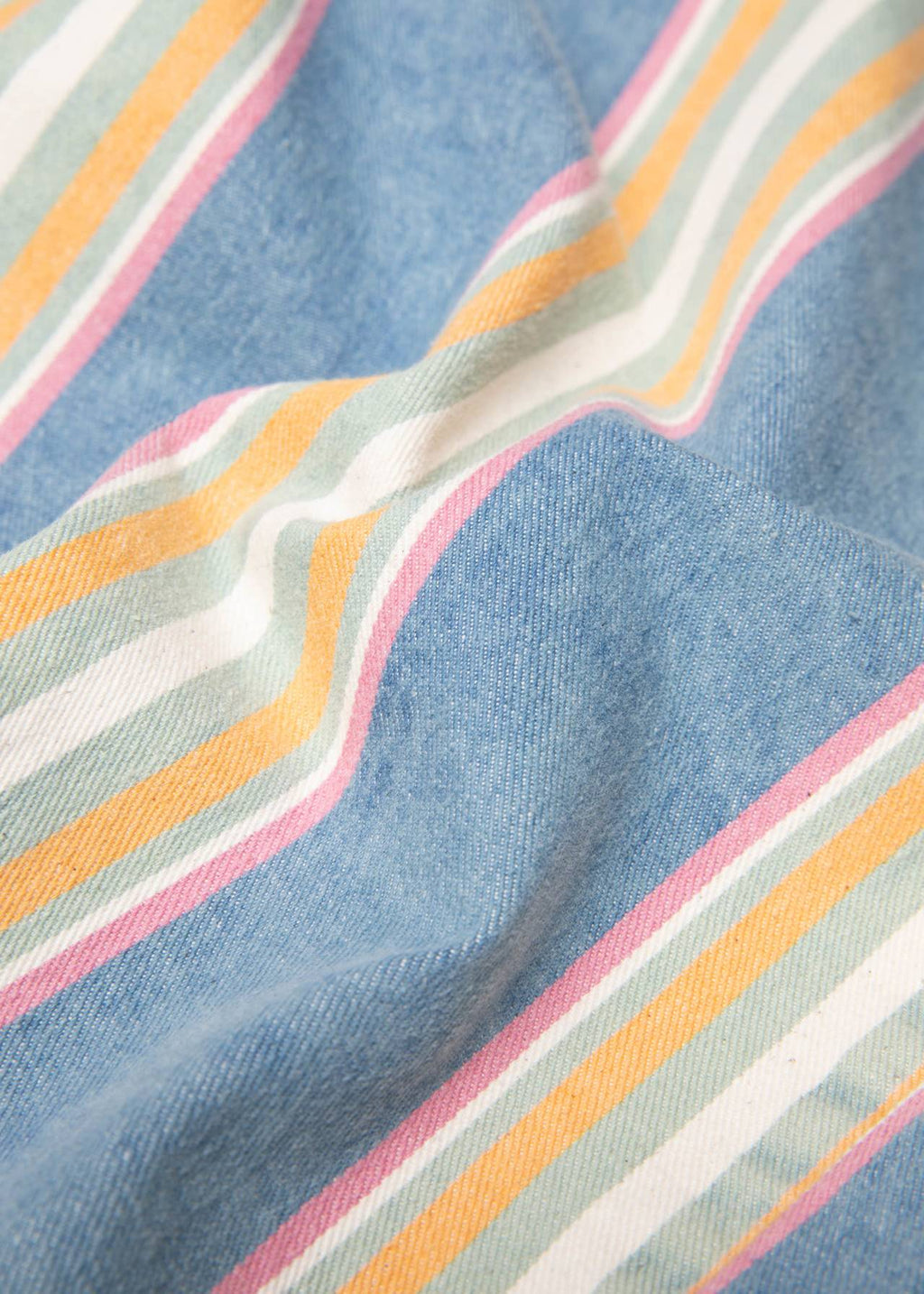 Blutsgeschwister Jeansrock "Coquetry Charm Marquee" weiß/blau/gelb gestreift