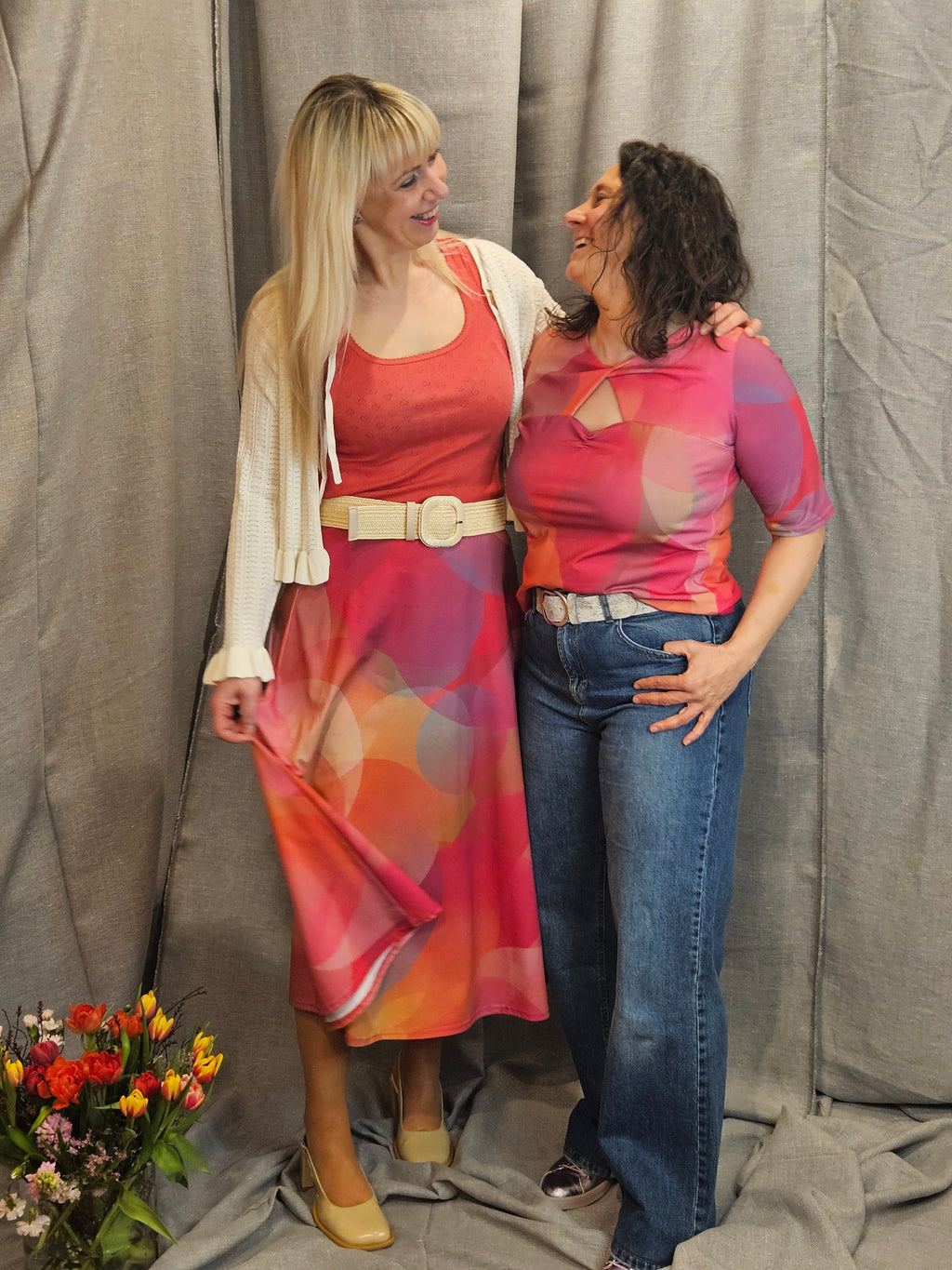 Miranda Merra Shirt "Sonnenzauber" rosè/orange gemustert