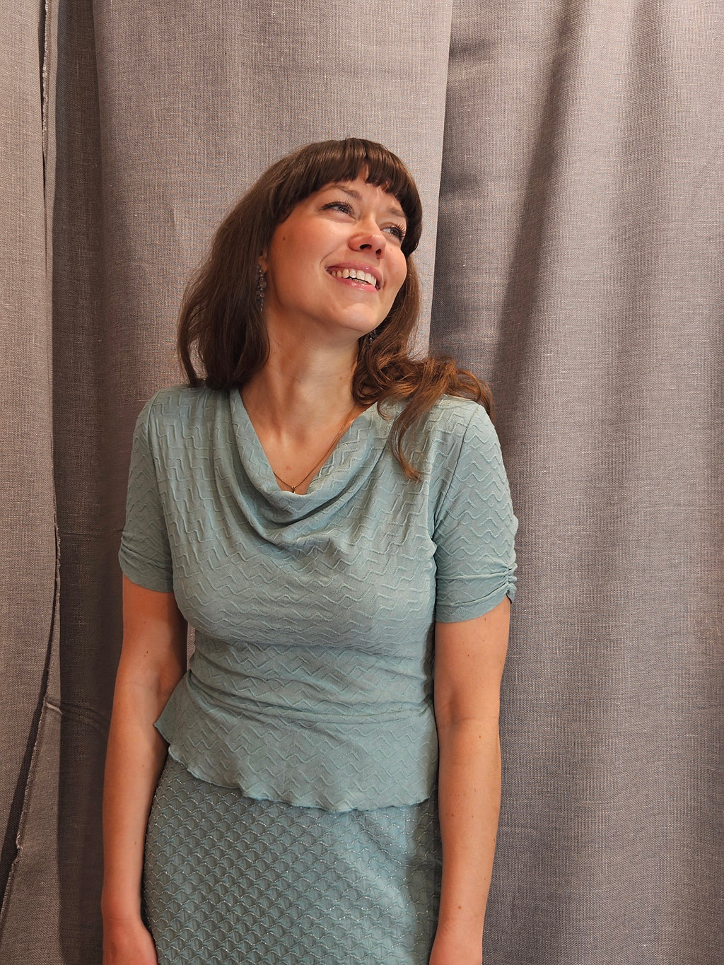 Miranda Merra Kleid "Wellenspiel" lang türkis