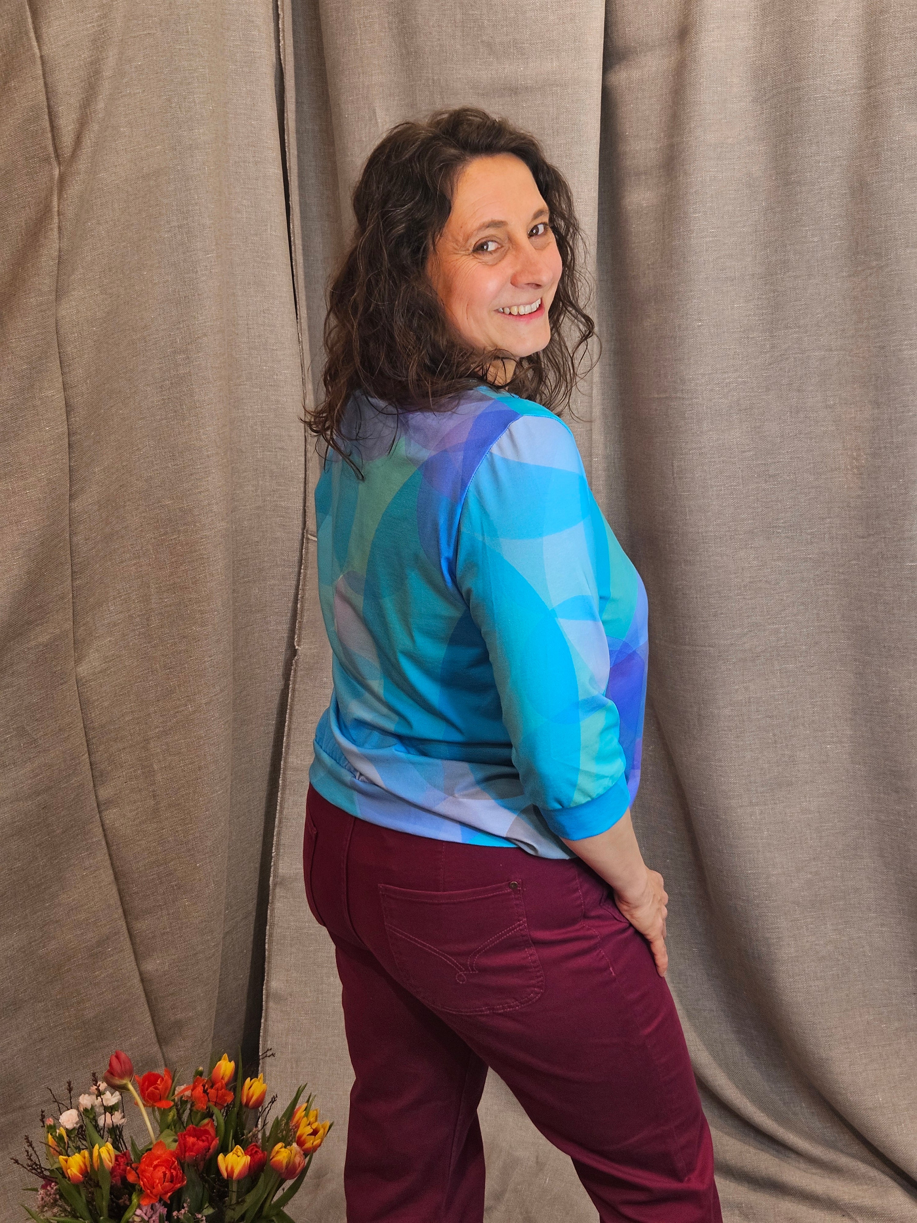 Miranda Merra Big-Shirt "Merreszauber" blau/gemustert