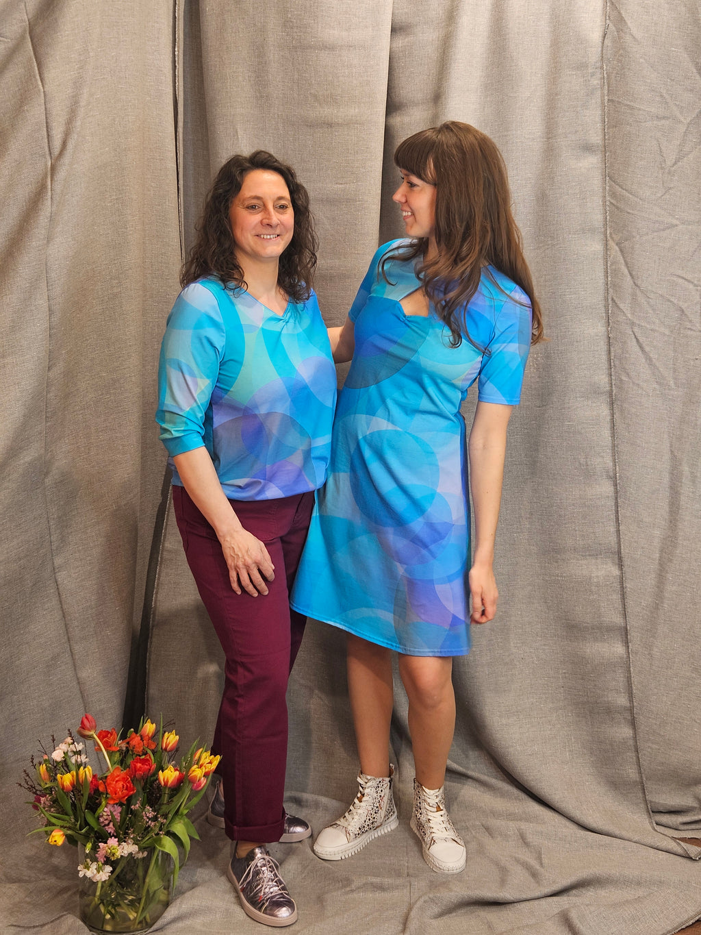 Miranda Merra Big-Shirt "Merreszauber" blau/gemustert
