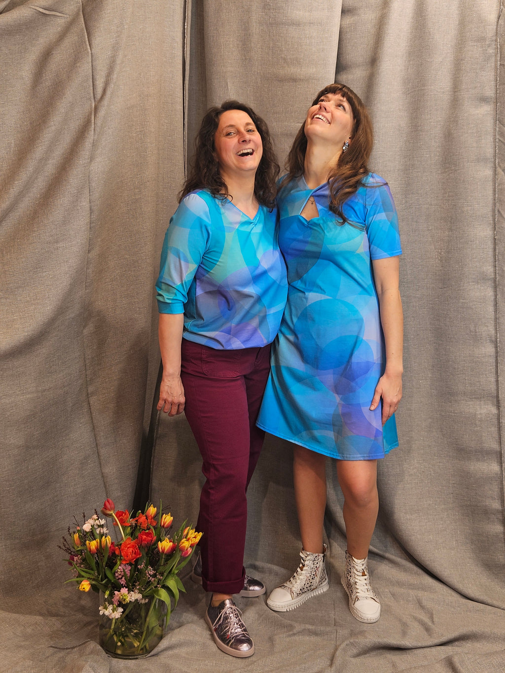 Miranda Merra Big-Shirt "Merreszauber" blau/gemustert