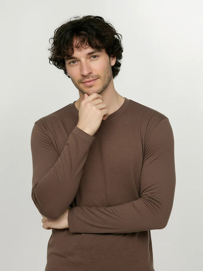 Greenbomb Shirt aus Merinowolle "Earth Wood" braun