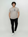 Greenbomb T-Shirt aus Merinowolle "Bike Destination" grau/Berg