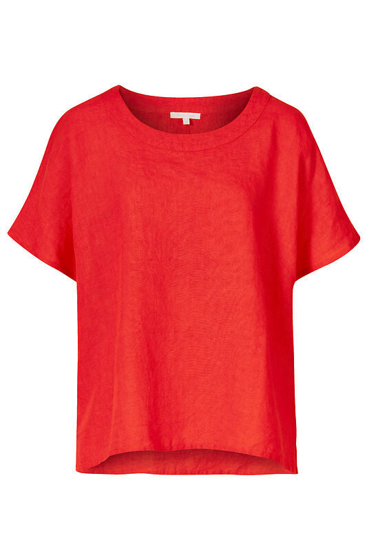 Himalaya Blusenshirt aus Leinen "Toppa" coralle