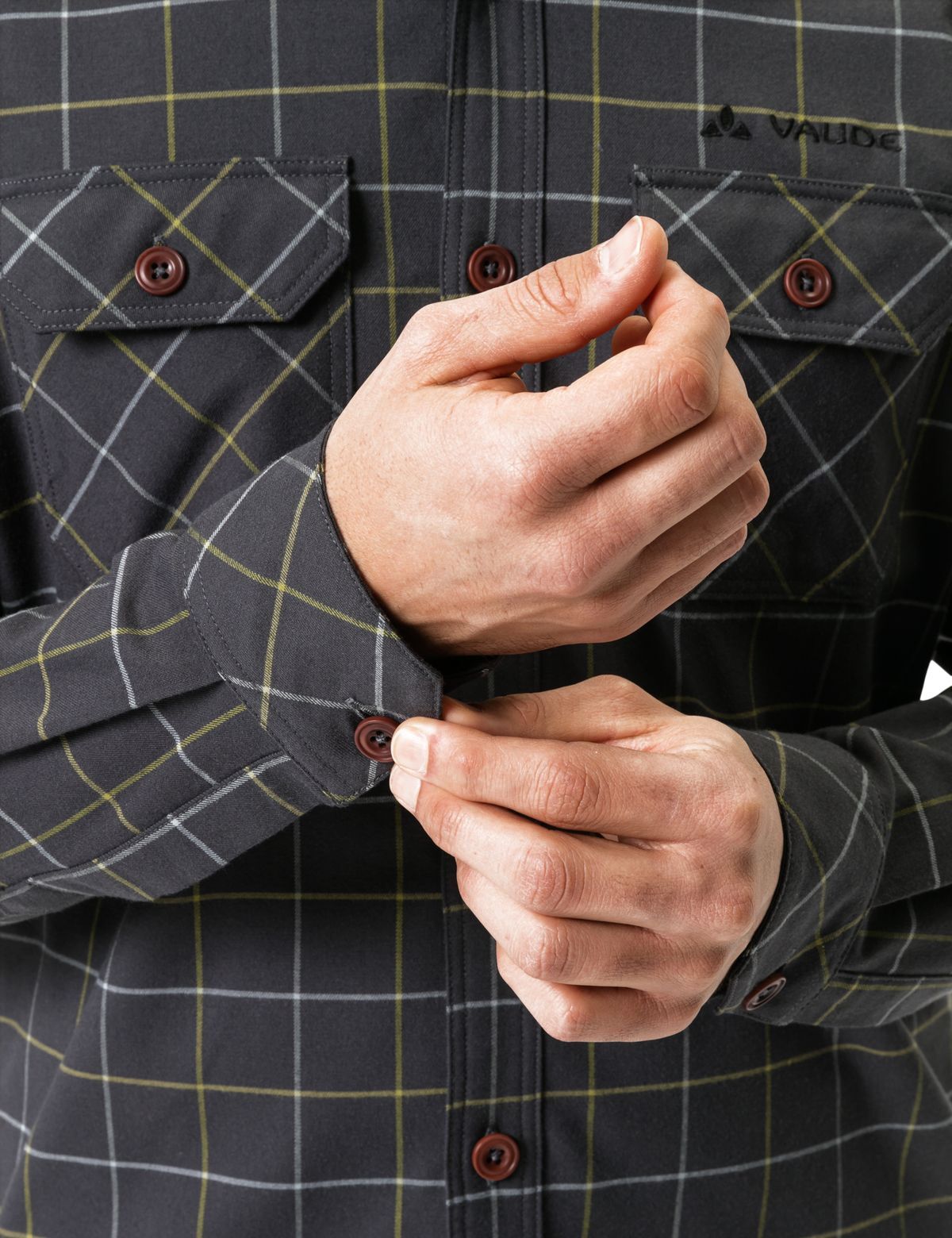 Vaude Hemd langarm grau/kariert