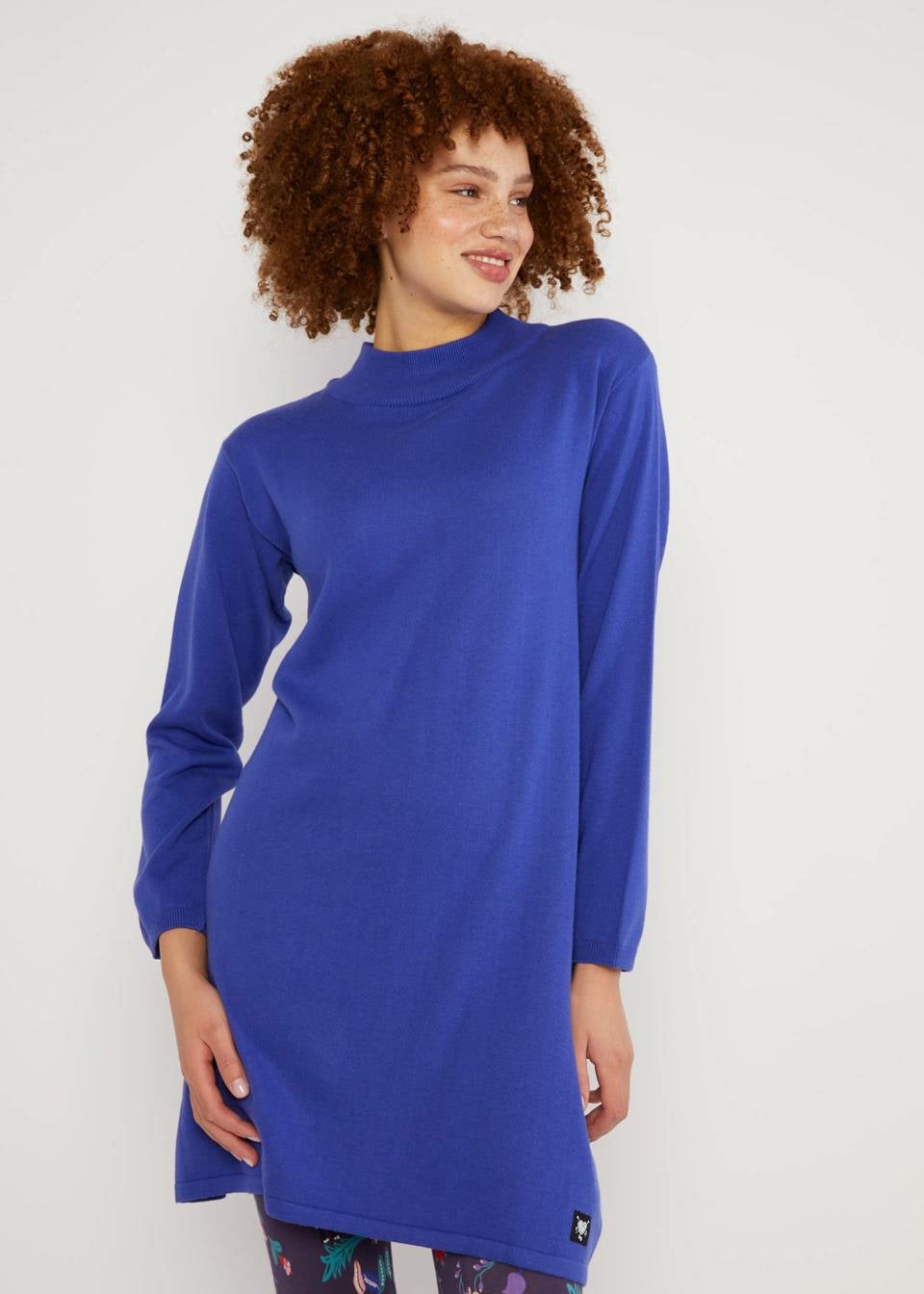 Blutsgeschwister Kleid aus Strick "Straight and Easy" blau