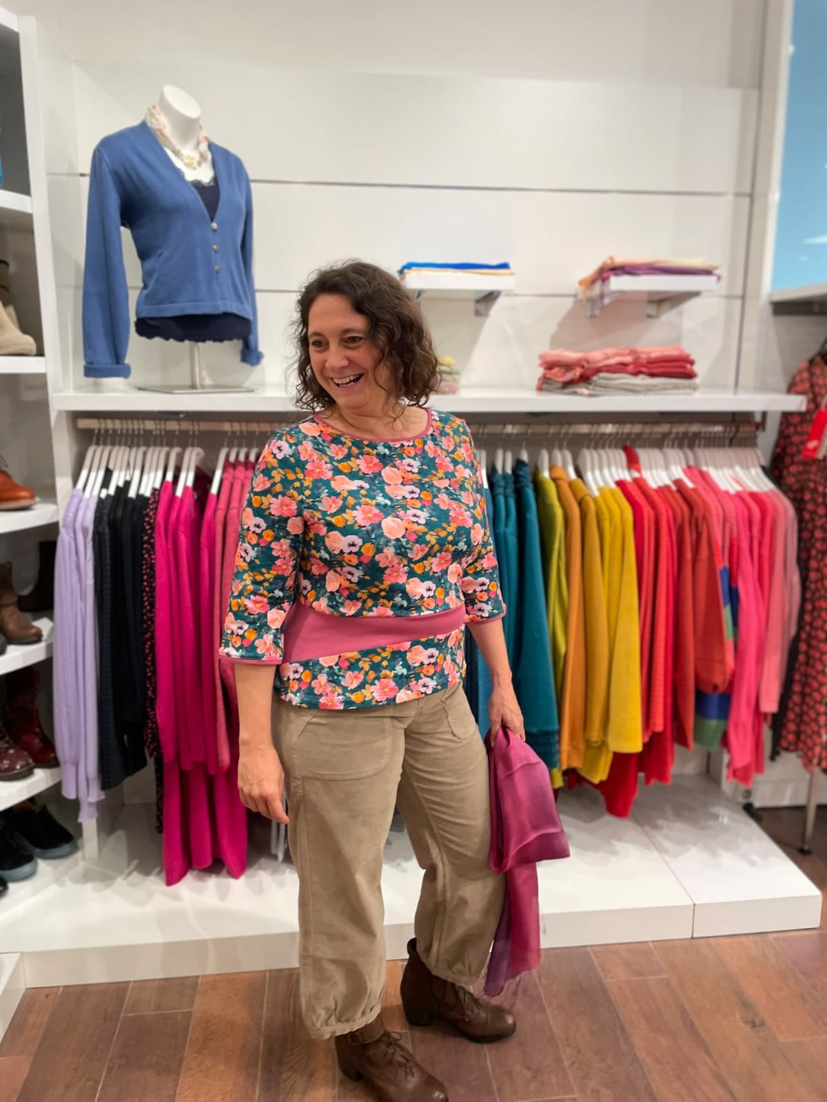 Miranda Merra Shirt "Pink Flower" pink bunt/geblümt