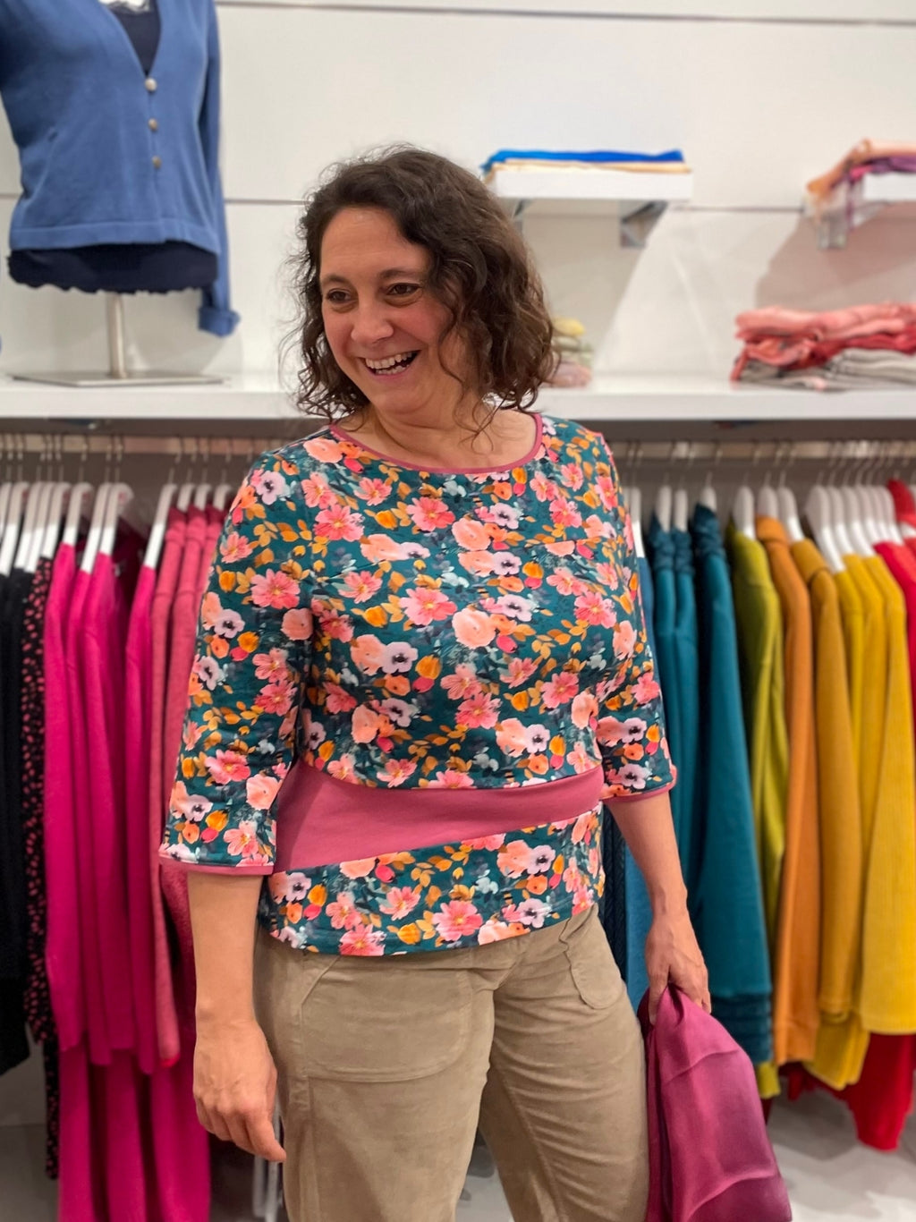 Miranda Merra Shirt "Pink Flower" pink bunt/geblümt