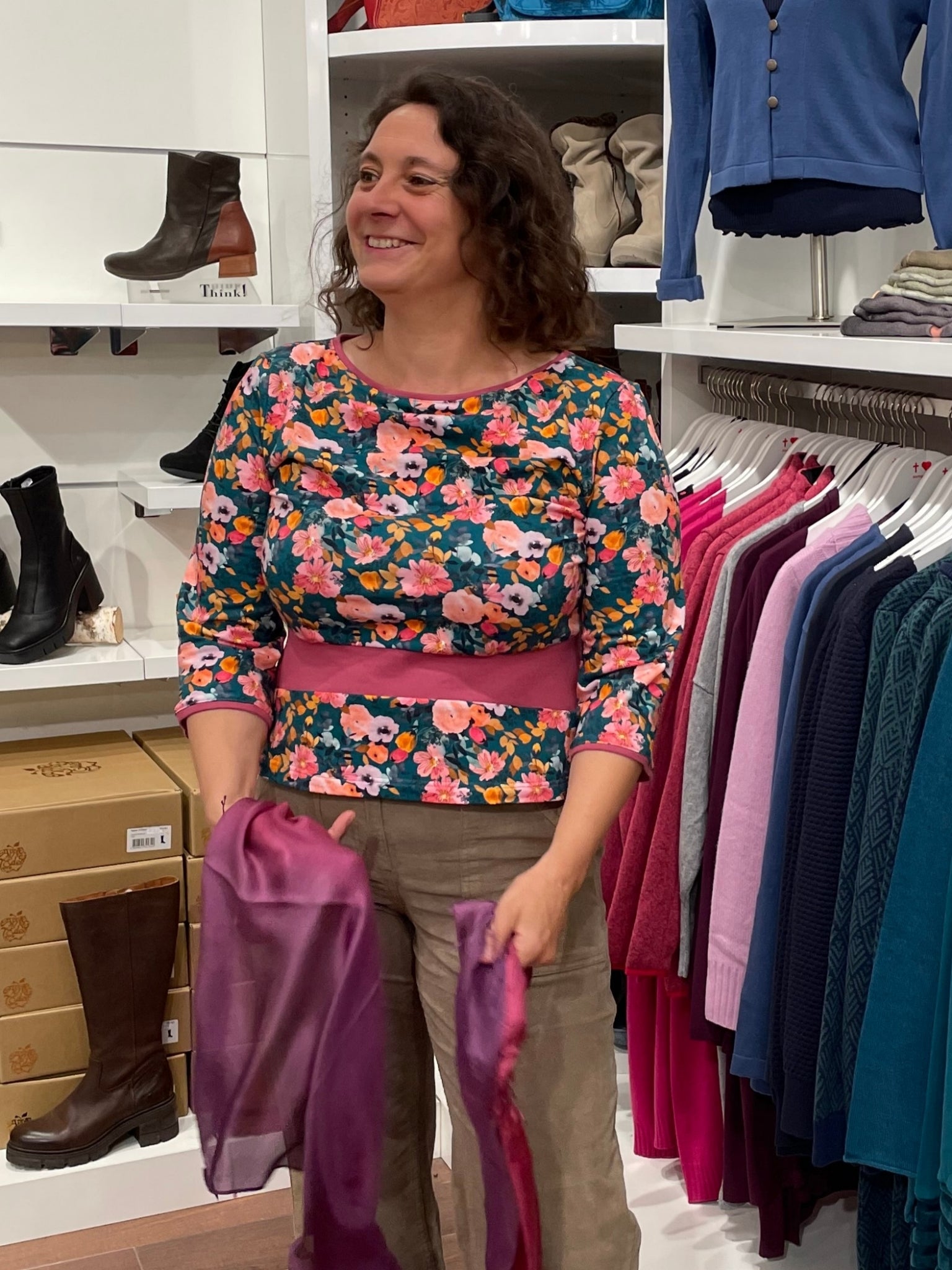 Miranda Merra Shirt "Pink Flower" pink bunt/geblümt