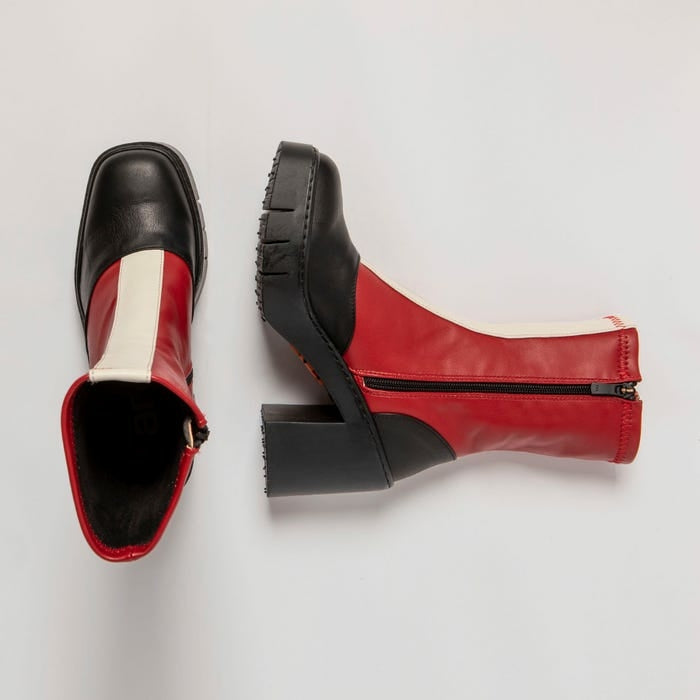 ART Stiefel Kurzschaft "Berna" rot/weiß/schwarz