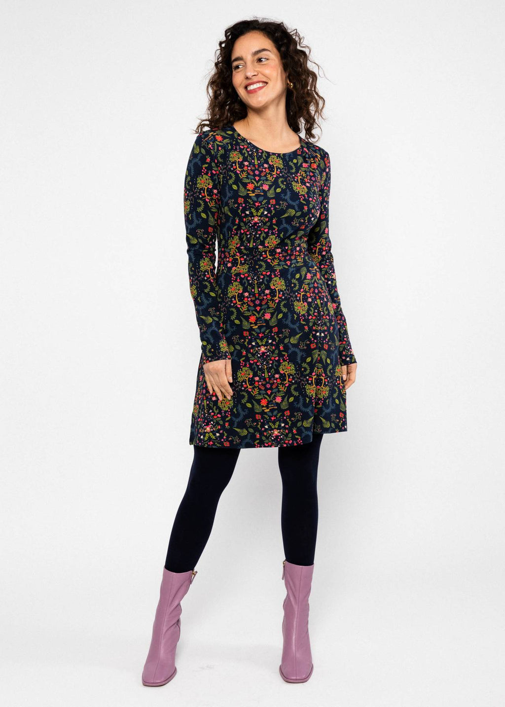 Blutsgeschwister Kleid "Hootchy Kootchy Petite" blau/bunt gemustert