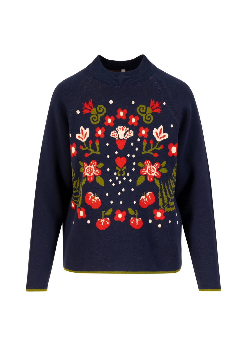 Blutsgeschwister Pullover "Cold Day Warm Heart" blau/geblümt