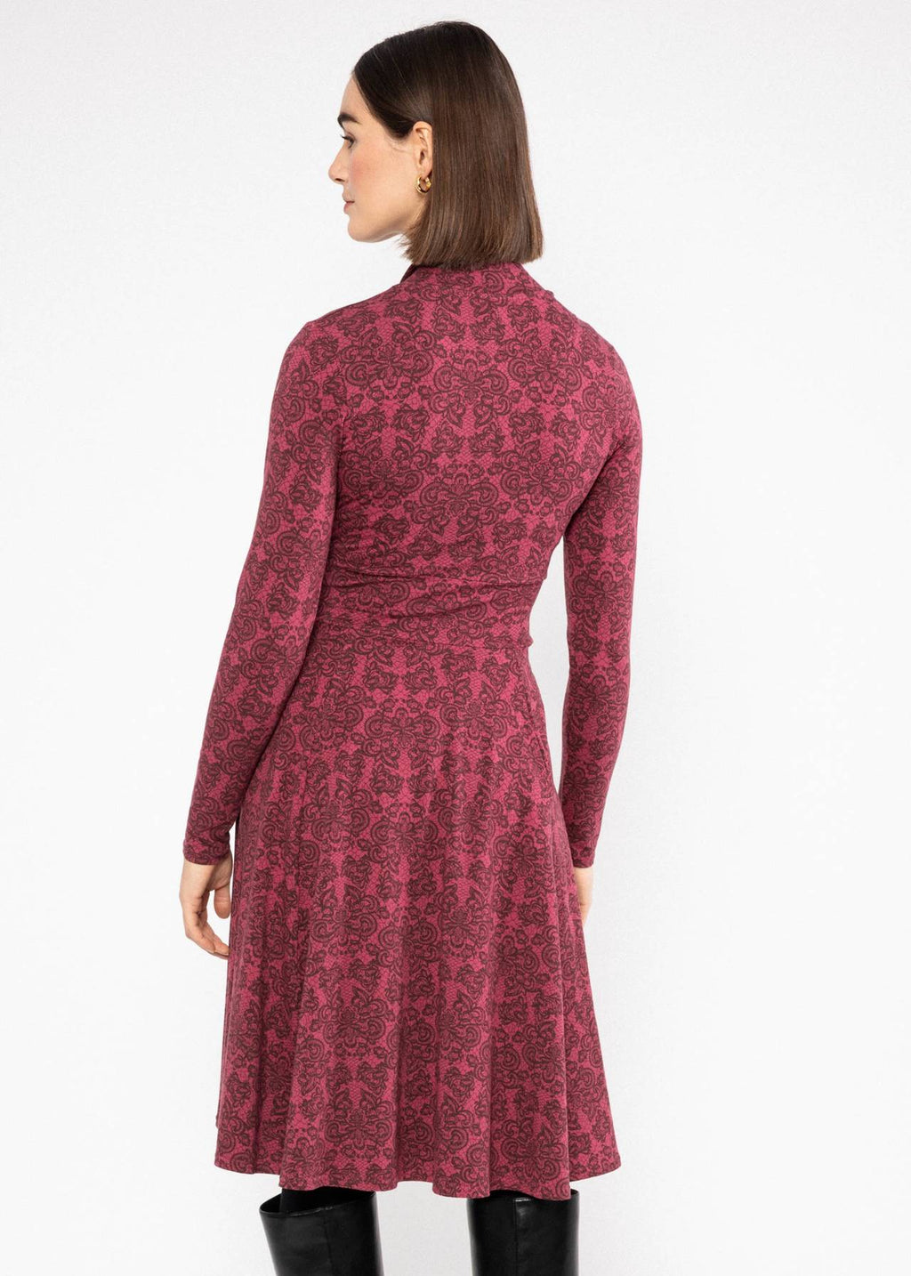 Blutsgeschwister Kleid "Shalala Tralala Shawl" beere/gemustert