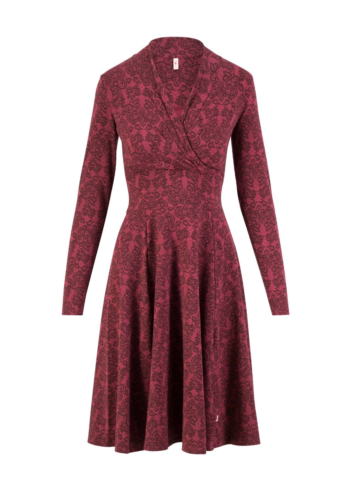 Blutsgeschwister Kleid "Shalala Tralala Shawl" beere/gemustert