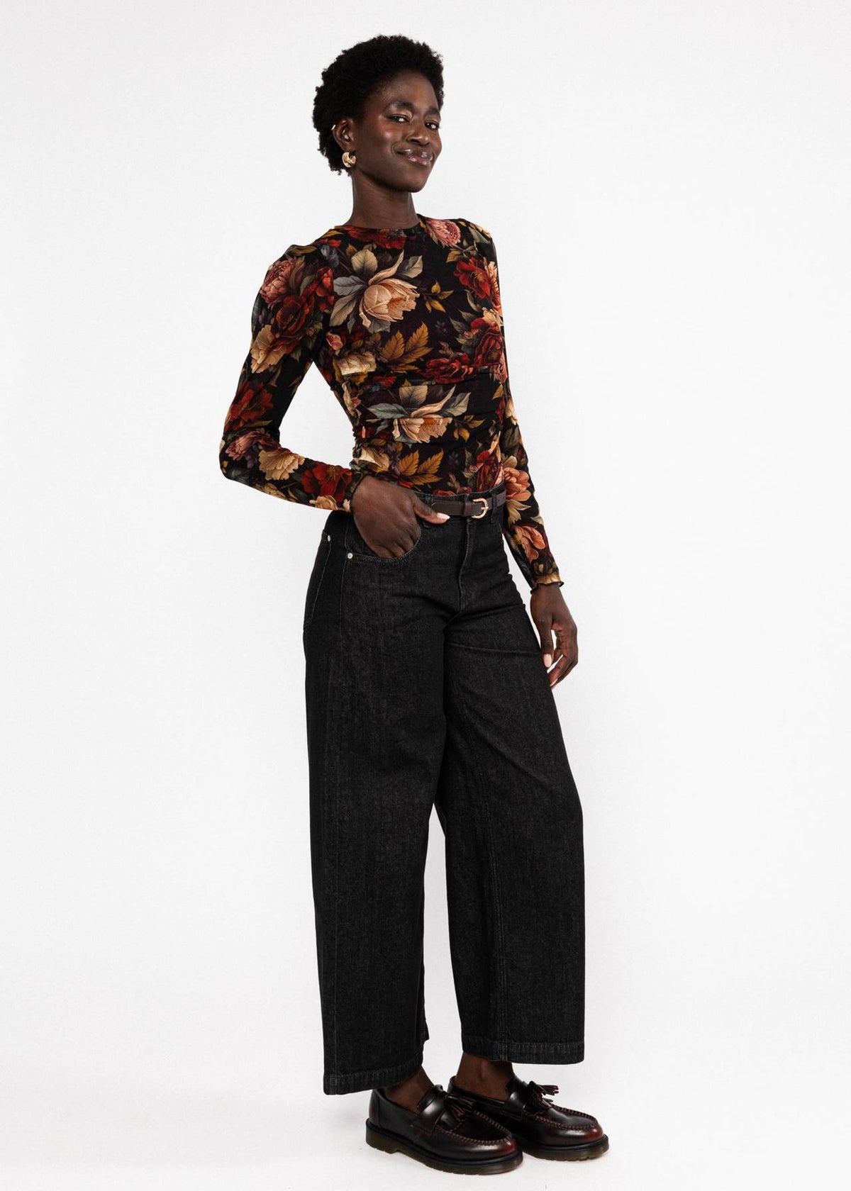 Blutsgeschwister Bluse "Hymnia" schwarz/geblümt