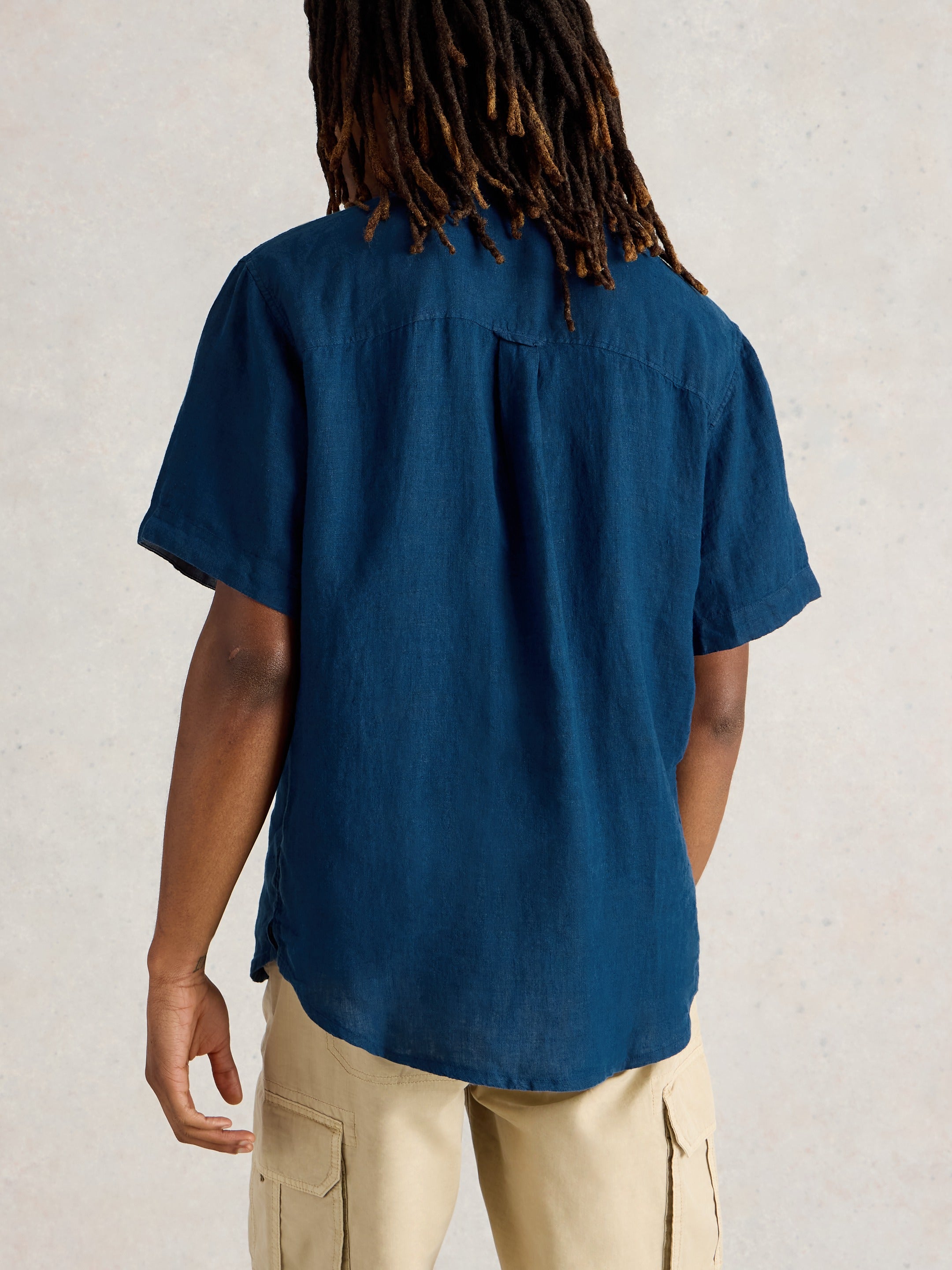 White Stuff Hemd aus Leinen dunkelblau/blau