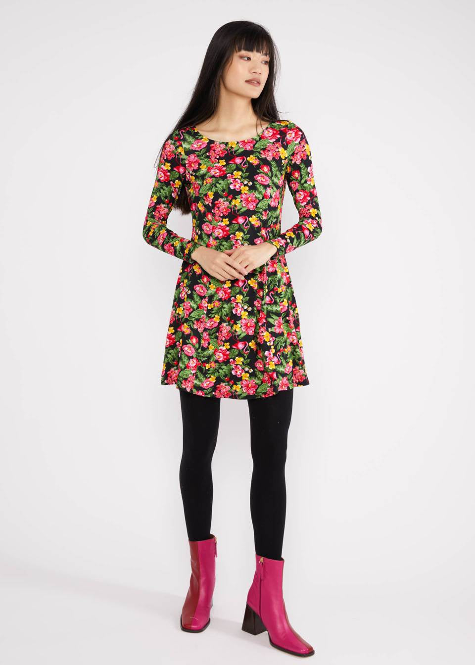 Blutsgeschwister Kleid "Swing Lovers" pink/grün gemustert