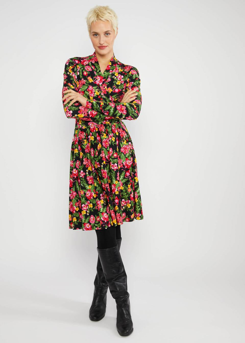 Blutsgeschwister Kleid "La vie est Belle" pink/grün gemustert