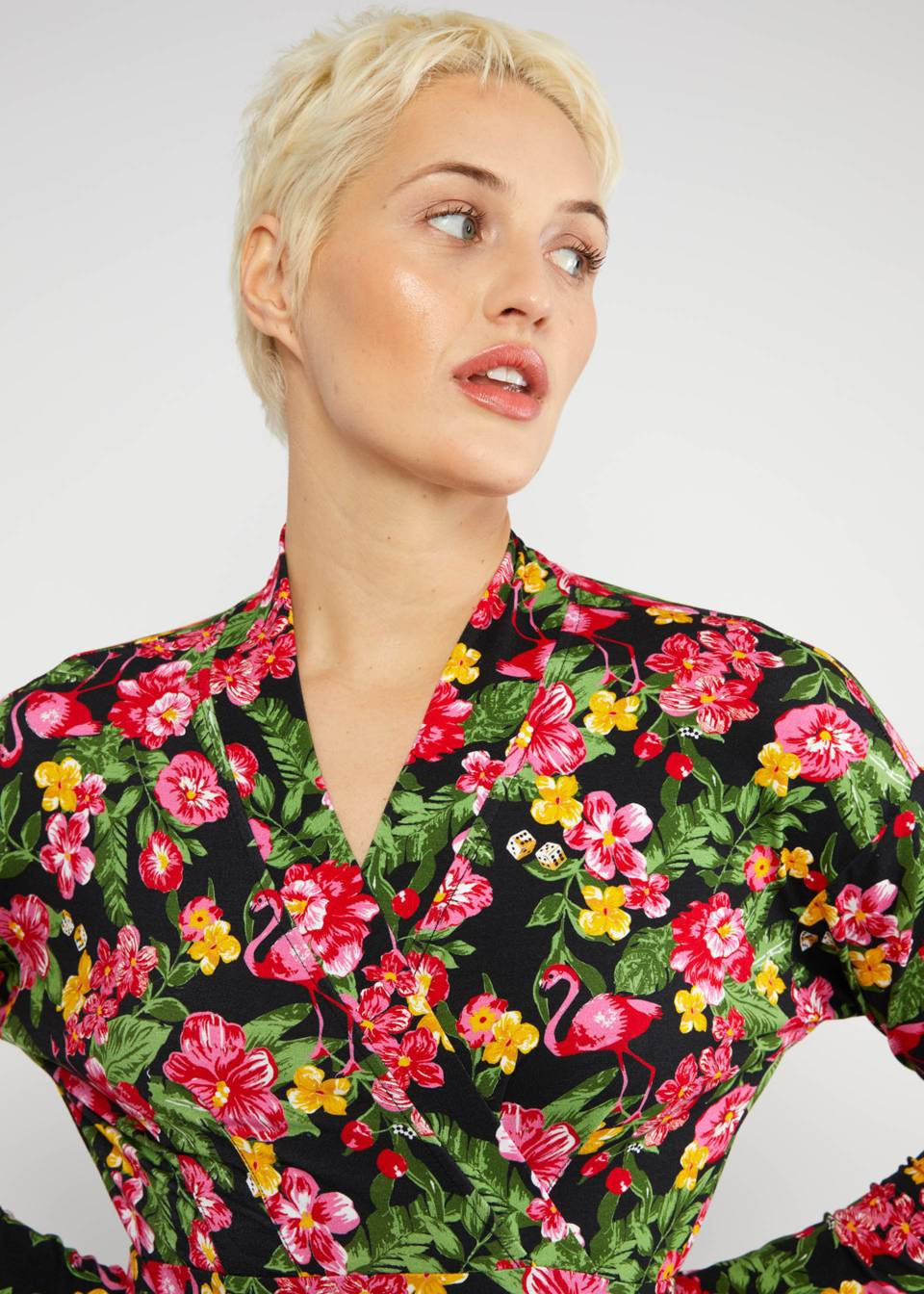 Blutsgeschwister Kleid "La vie est Belle" pink/grün gemustert