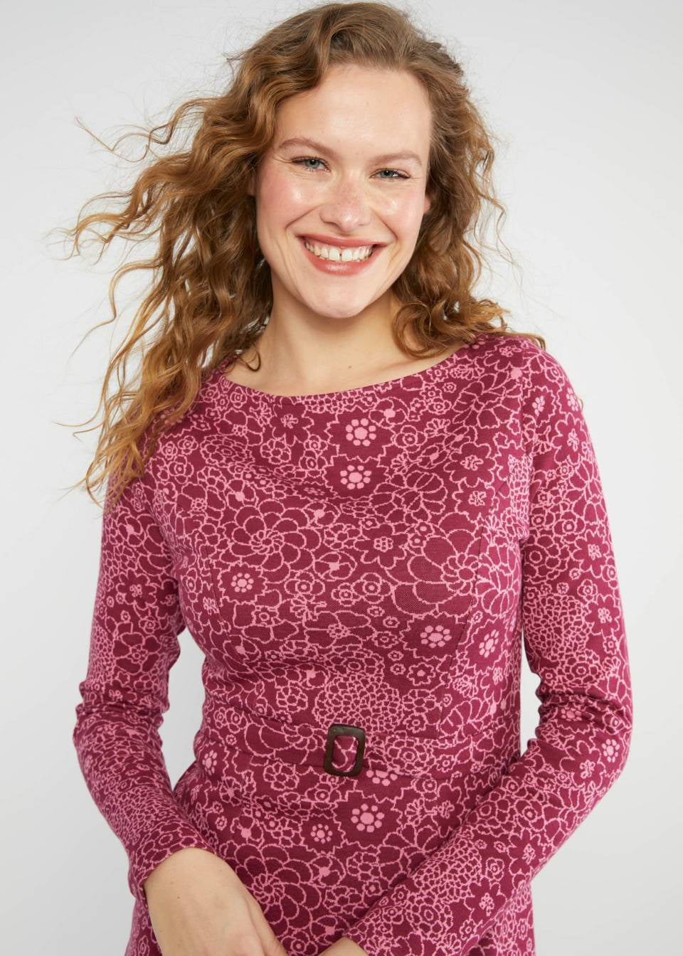 Blutsgeschwister Kleid "California Calling" beere/gemustert