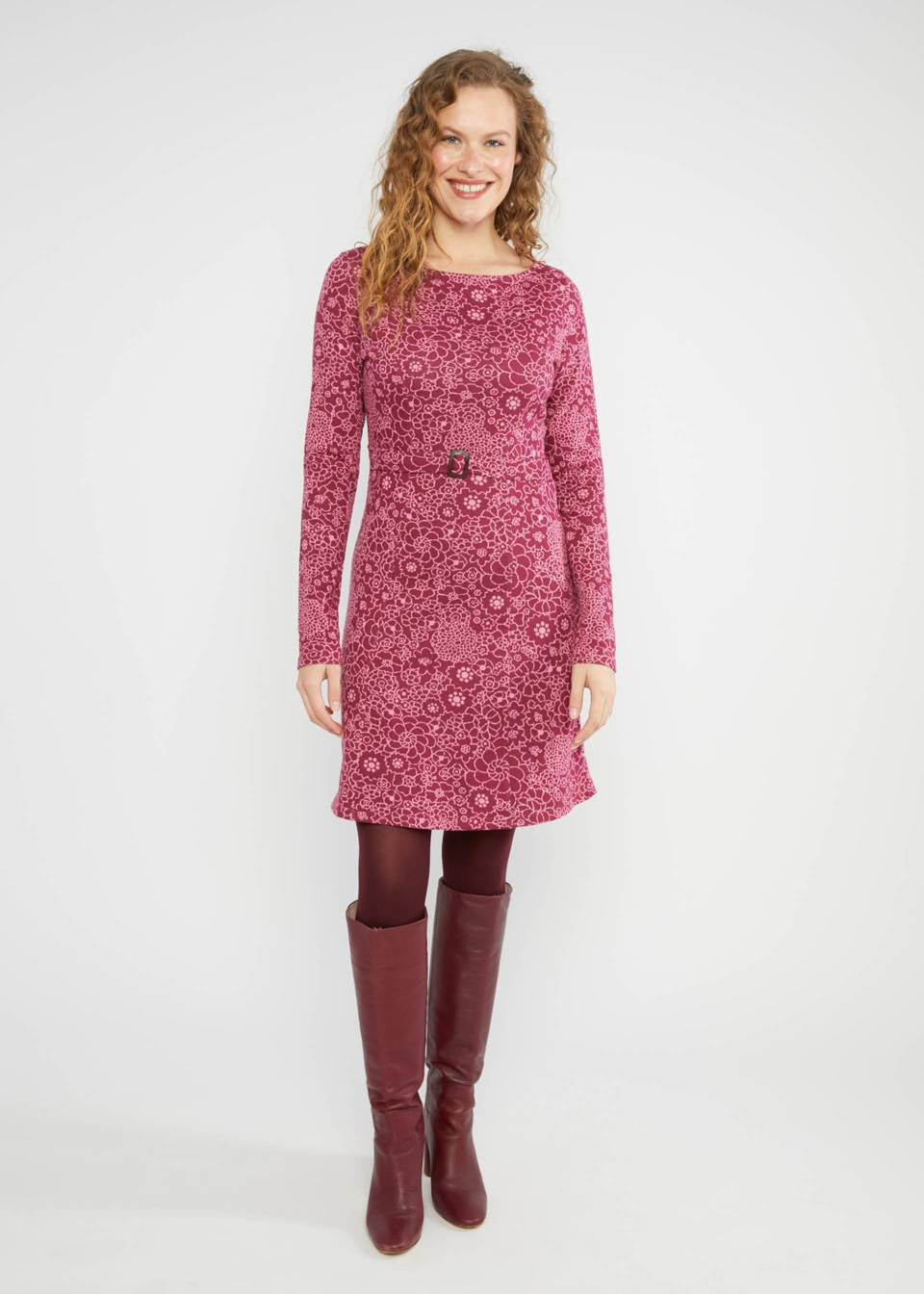 Blutsgeschwister Kleid "California Calling" beere/gemustert
