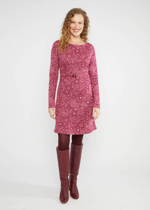 Blutsgeschwister Kleid "California Calling" beere/gemustert