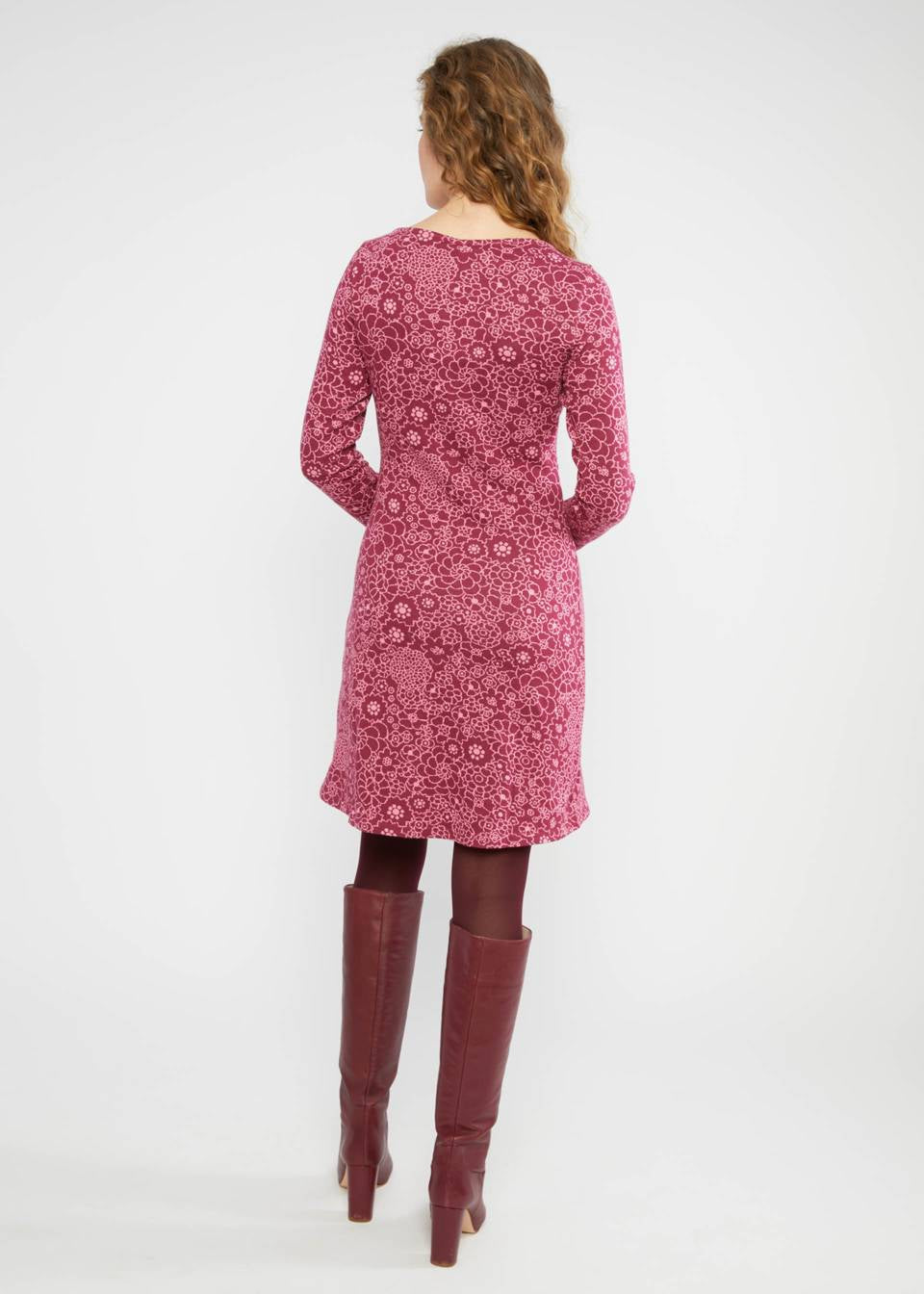 Blutsgeschwister Kleid "California Calling" beere/gemustert