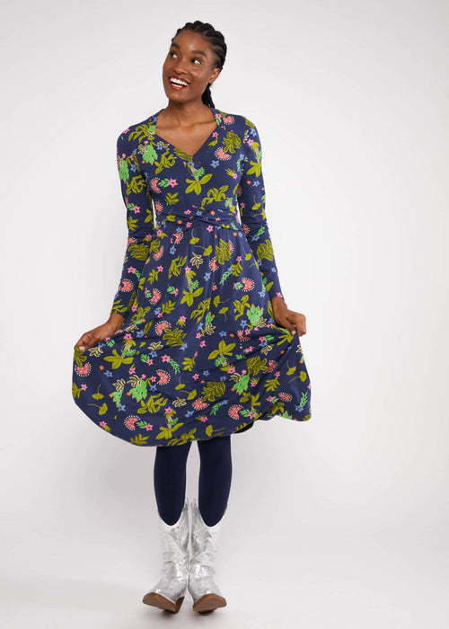 Blutsgeschwister Kleid "Shake Rattle and Roll" blau/bunt gemustert