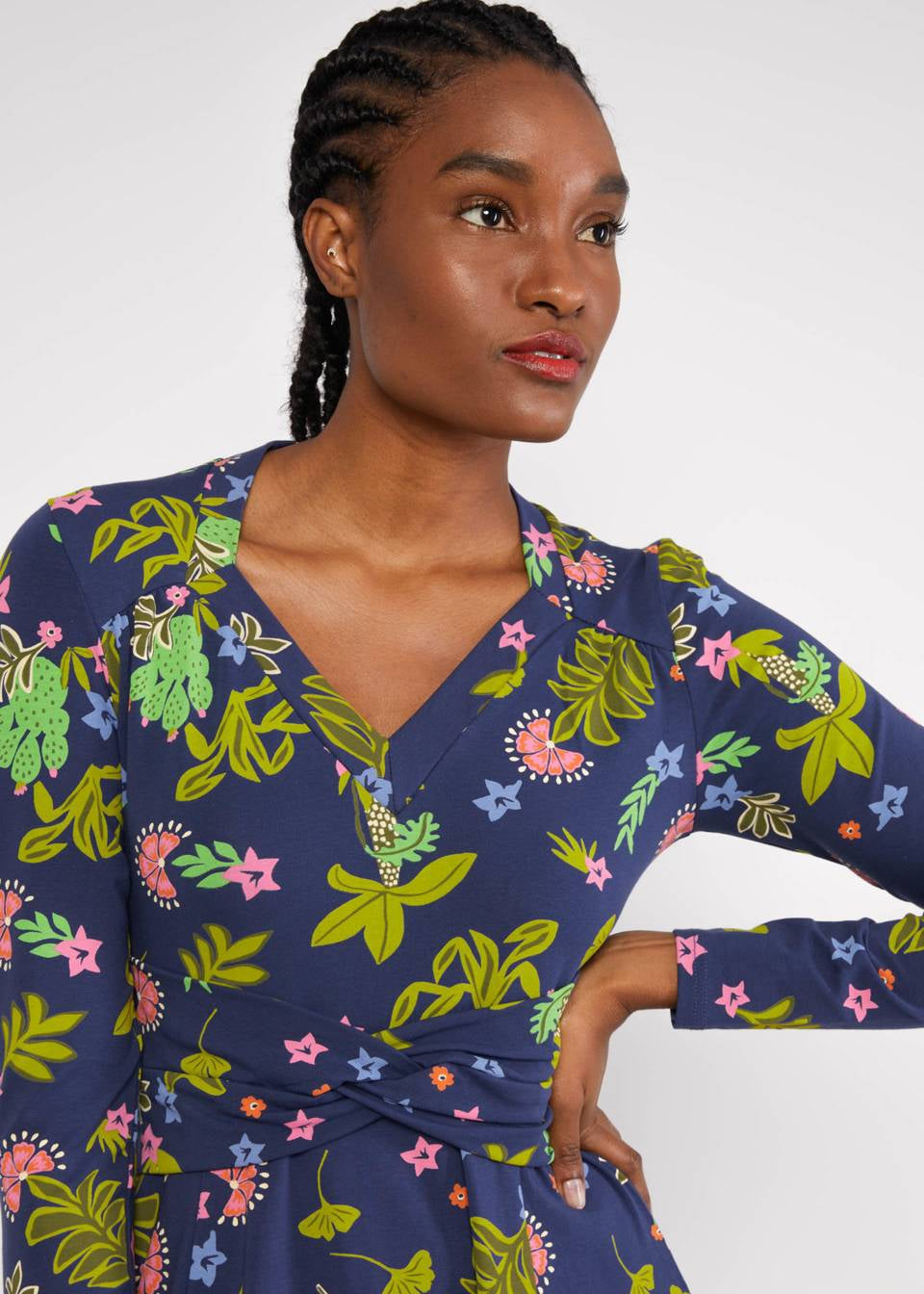 Blutsgeschwister Kleid "Shake Rattle and Roll" blau/bunt gemustert