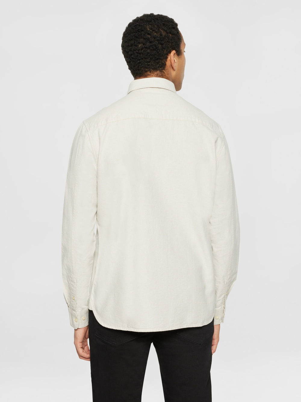 Knowledge Cotton Hemd langarm cremweiß