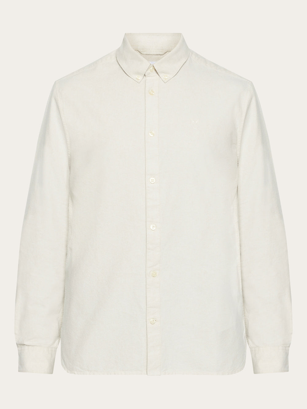 Knowledge Cotton Hemd langarm cremweiß