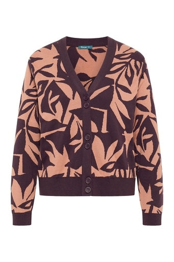 Tranquillo Strickjacke A62 beere/gemustert