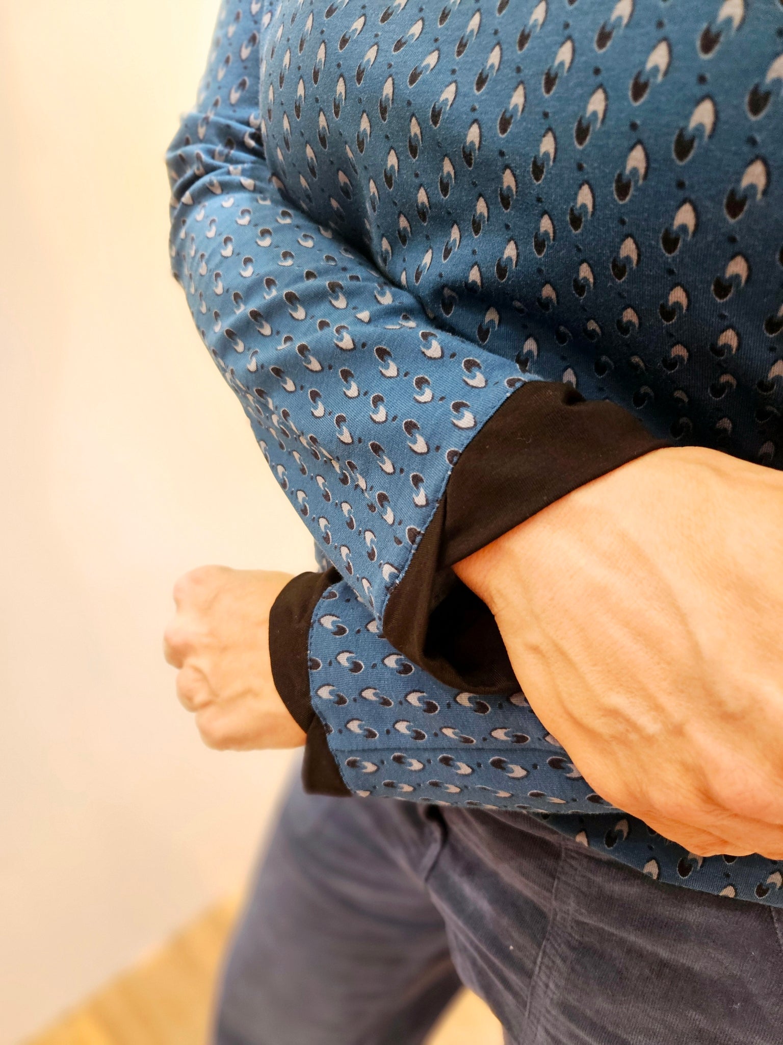 Miranda Merra Shirt "Tropfen" petrol/gemustert